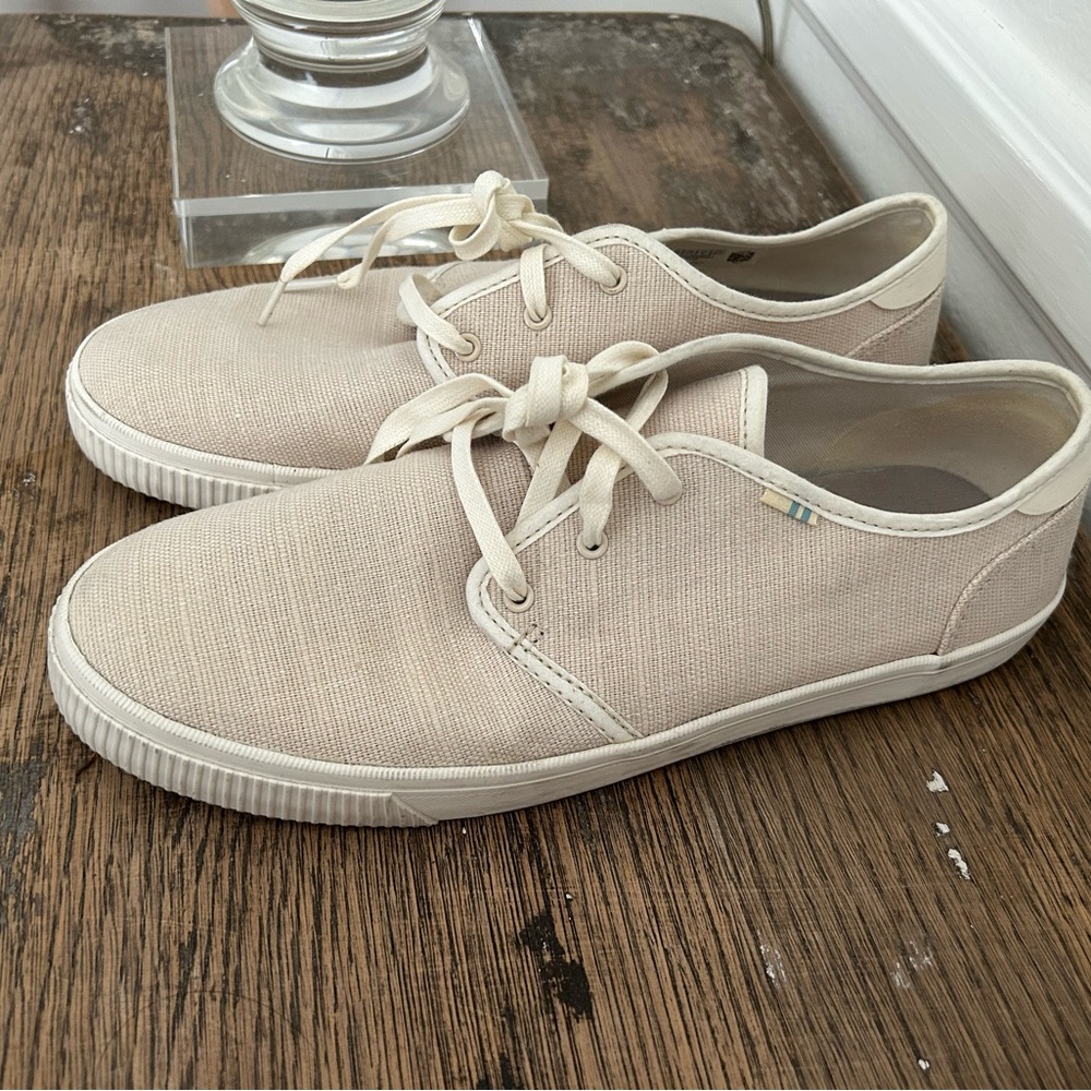 Men's Light Creamy Beige Canvas Sneakers